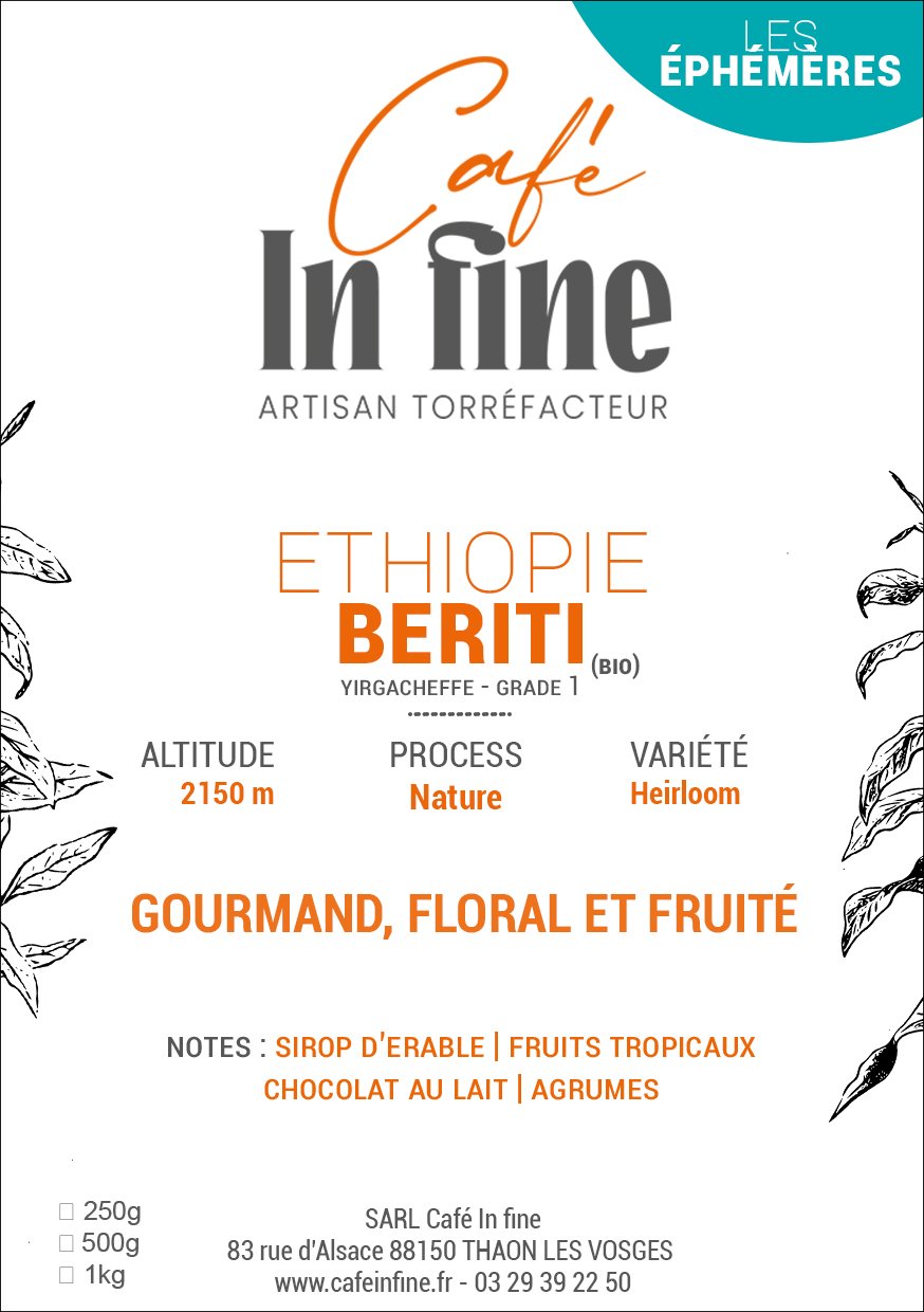 Café de spécialité - Ethiopie - Beriti - nature - bio
