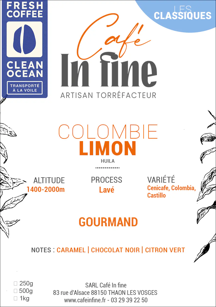 Colombie LIMON, café de spécialité.