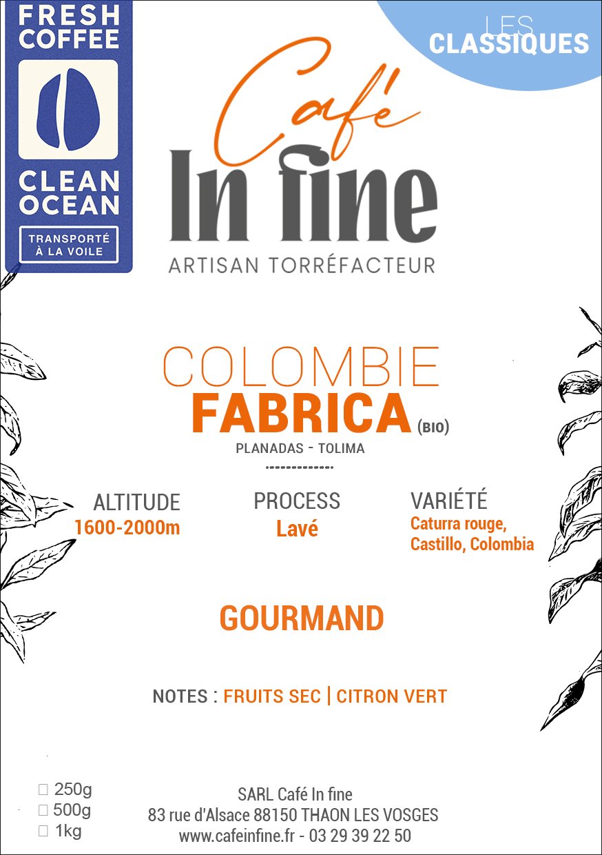Colombie - Fabrica - bio - voile - Café de spécialité